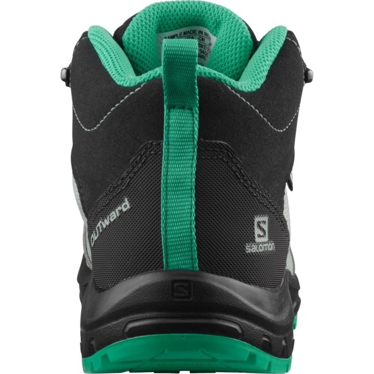 Tenis Senderismo Salomon Outward CSWP Niños Negros Verde Menta | MX OYTP954